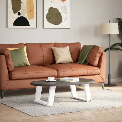 vidaXL Couchtischbeine U-Form 2 Stk. Weiß 50x(30-31) cm Stahl