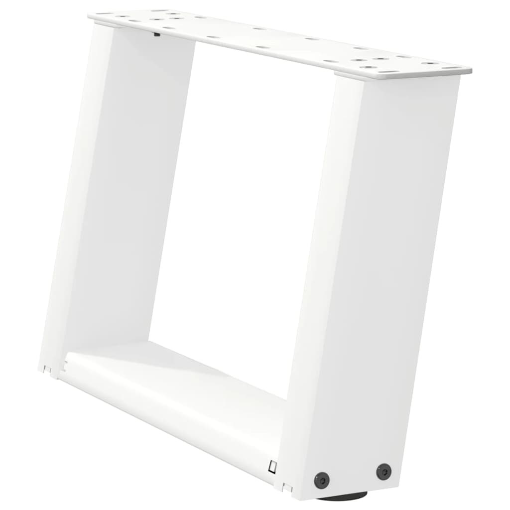 vidaXL Couchtischbeine U-Form 2 Stk. Weiß 50x(30-31) cm Stahl