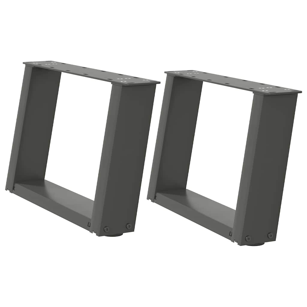 vidaXL Couchtischbeine U-Form 2 Stk. Anthrazit 50x(30-31) cm Stahl