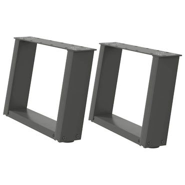 vidaXL Couchtischbeine U-Form 2 Stk. Anthrazit 50x(30-31) cm Stahl