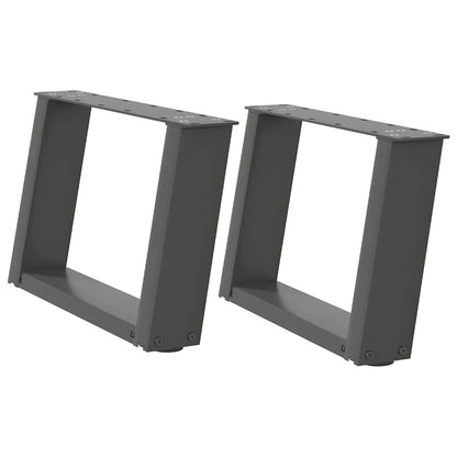 vidaXL Couchtischbeine U-Form 2 Stk. Anthrazit 50x(30-31) cm Stahl