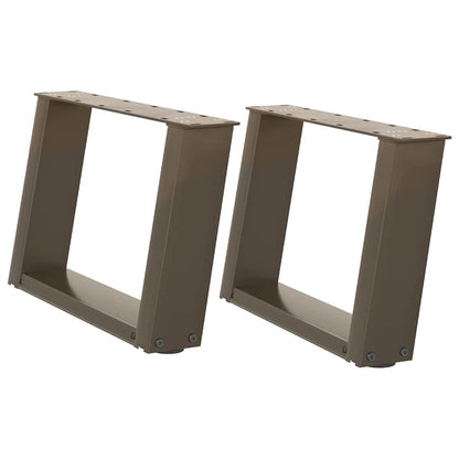 vidaXL Couchtischbeine U-Form 2 Stk. Naturstahl 50x(30-31) cm Stahl