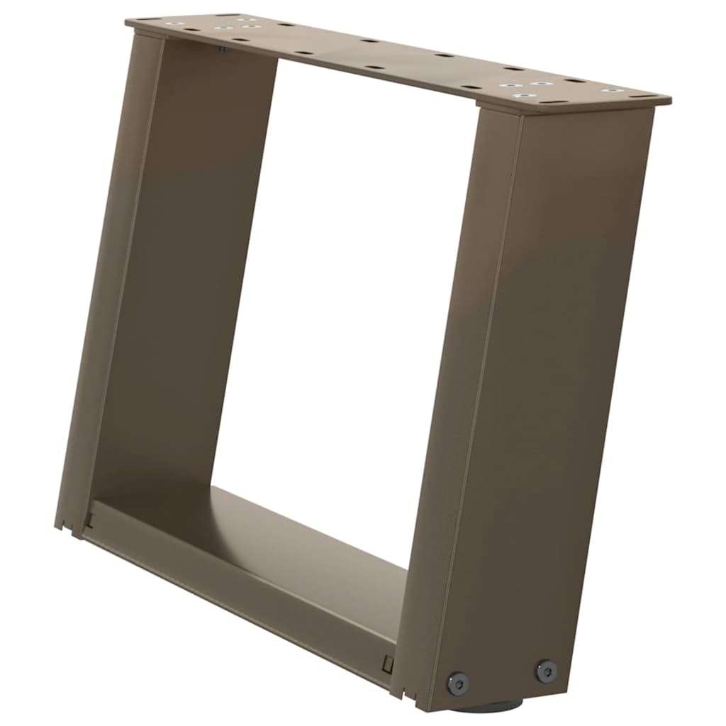 vidaXL Couchtischbeine U-Form 2 Stk. Naturstahl 50x(30-31) cm Stahl