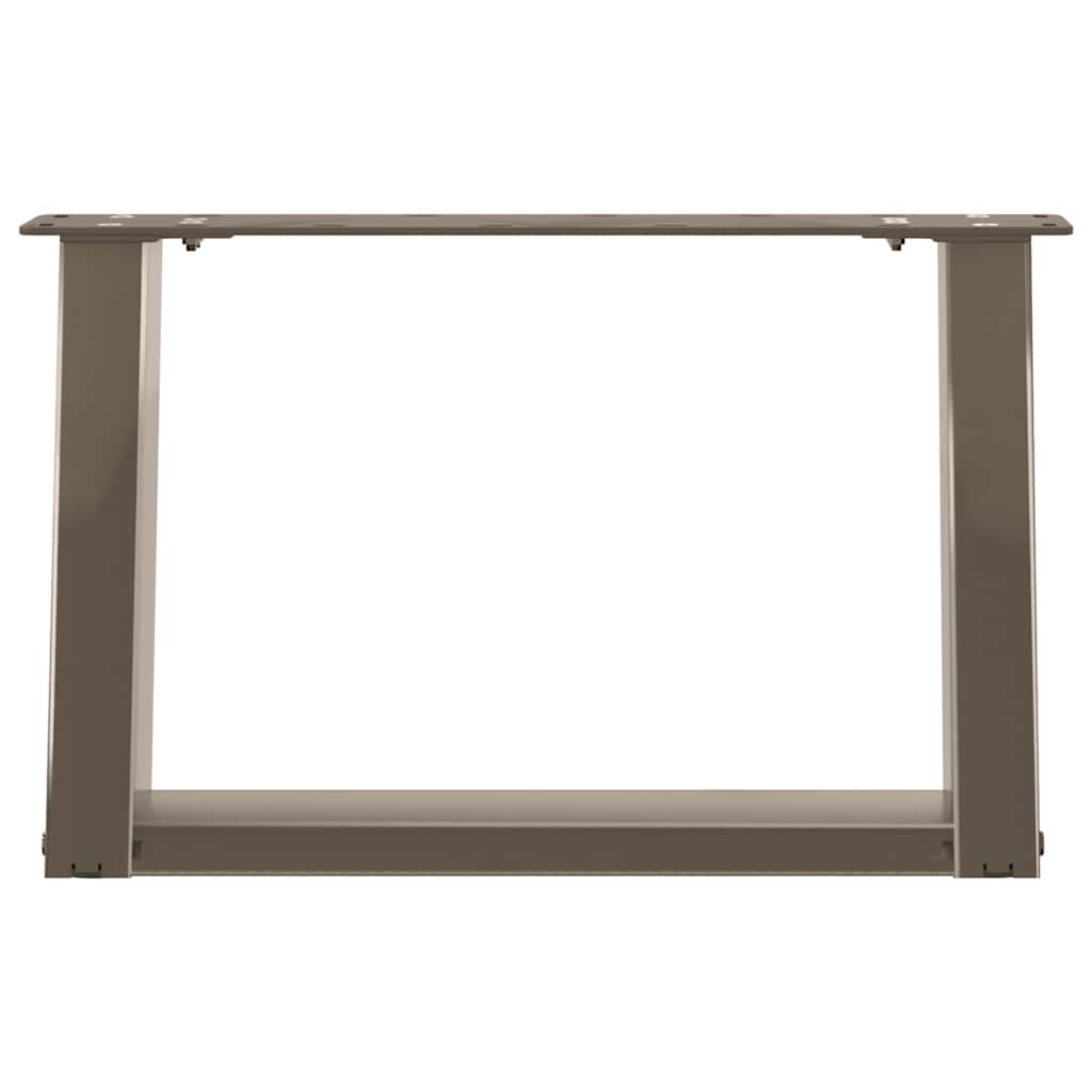 vidaXL Couchtischbeine U-Form 2 Stk. Naturstahl 50x(30-31) cm Stahl