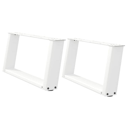 vidaXL Couchtischbeine U-Form 2 Stk. Weiß 60x(30-31) cm Stahl