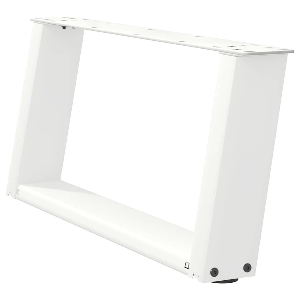 vidaXL Couchtischbeine U-Form 2 Stk. Weiß 60x(30-31) cm Stahl