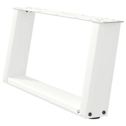 vidaXL Couchtischbeine U-Form 2 Stk. Weiß 60x(30-31) cm Stahl