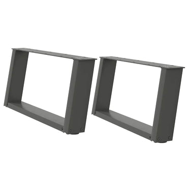 vidaXL Couchtischbeine U-Form 2 Stk. Anthrazit 60x(30-31) cm Stahl