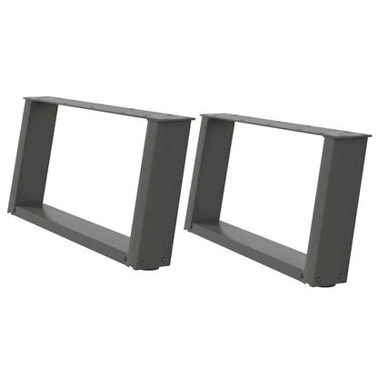 Couchtischbeine U-Form 2 Stk. Anthrazit 60x(30-31) cm Stahl