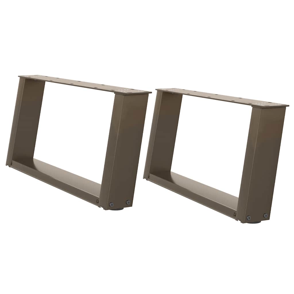 vidaXL Couchtischbeine U-Form 2 Stk. Naturstahl 60x(30-31) cm Stahl