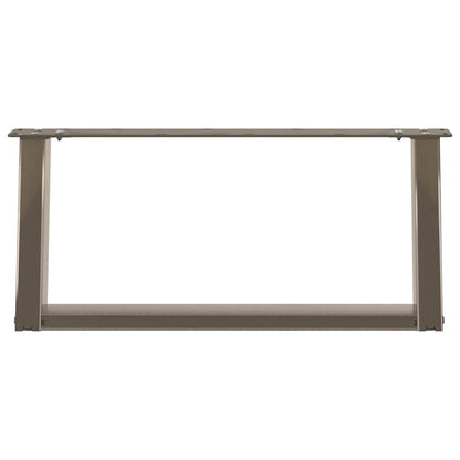 vidaXL Couchtischbeine U-Form 2 Stk. Naturstahl 60x(30-31) cm Stahl