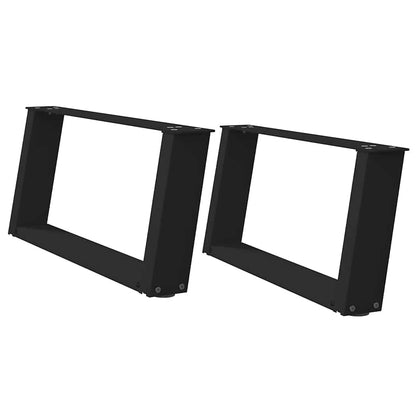 vidaXL Couchtischbeine U-Form 2 Stk. Schwarz 70x(30-31) cm Stahl
