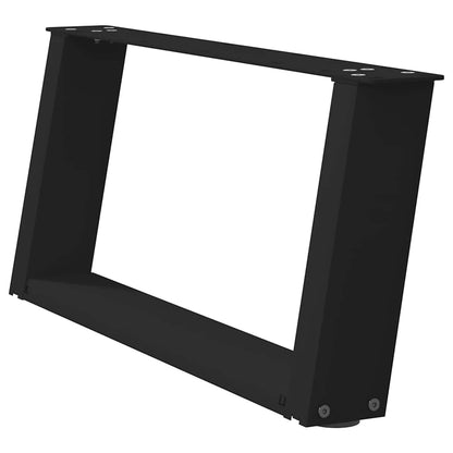 vidaXL Couchtischbeine U-Form 2 Stk. Schwarz 70x(30-31) cm Stahl