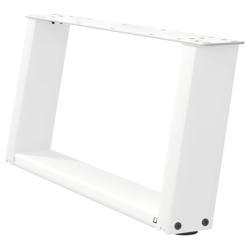 vidaXL Pieds de table basse en U 2 pcs Blanc 70x(30-31) cm Acier