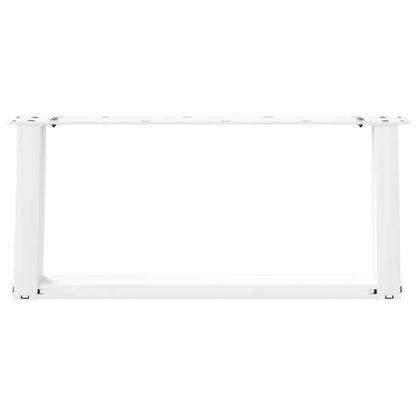 vidaXL Pieds de table basse en U 2 pcs Blanc 70x(30-31) cm Acier