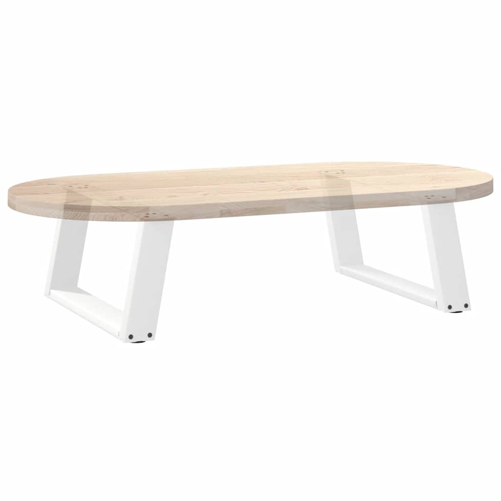 vidaXL Pieds de table basse en U 2 pcs Blanc 70x(30-31) cm Acier
