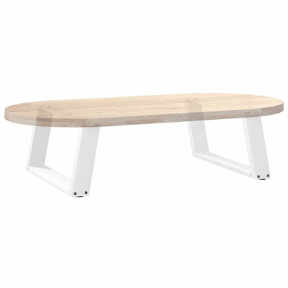vidaXL Pieds de table basse en U 2 pcs Blanc 70x(30-31) cm Acier