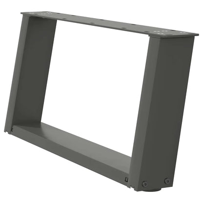 vidaXL Couchtischbeine U-Form 2 Stk. Anthrazit 70x(30-31) cm Stahl
