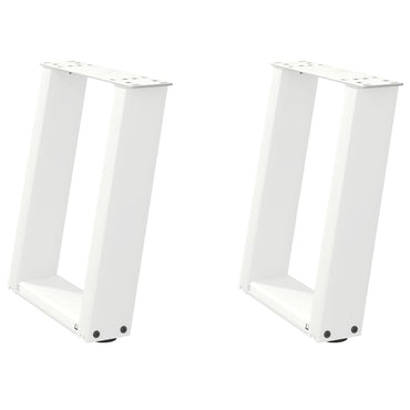 vidaXL Pieds de table basse en U 2 pcs Blanc 28x(42-43) cm Acier
