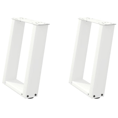 vidaXL Pieds de table basse en U 2 pcs Blanc 28x(42-43) cm Acier