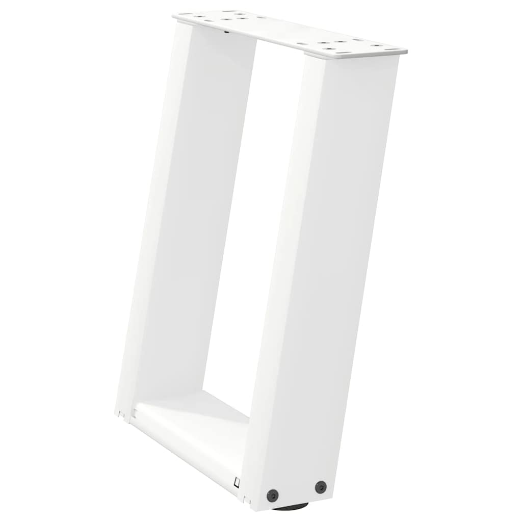 vidaXL Pieds de table basse en U 2 pcs Blanc 28x(42-43) cm Acier