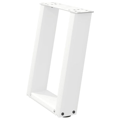 vidaXL Pieds de table basse en U 2 pcs Blanc 28x(42-43) cm Acier