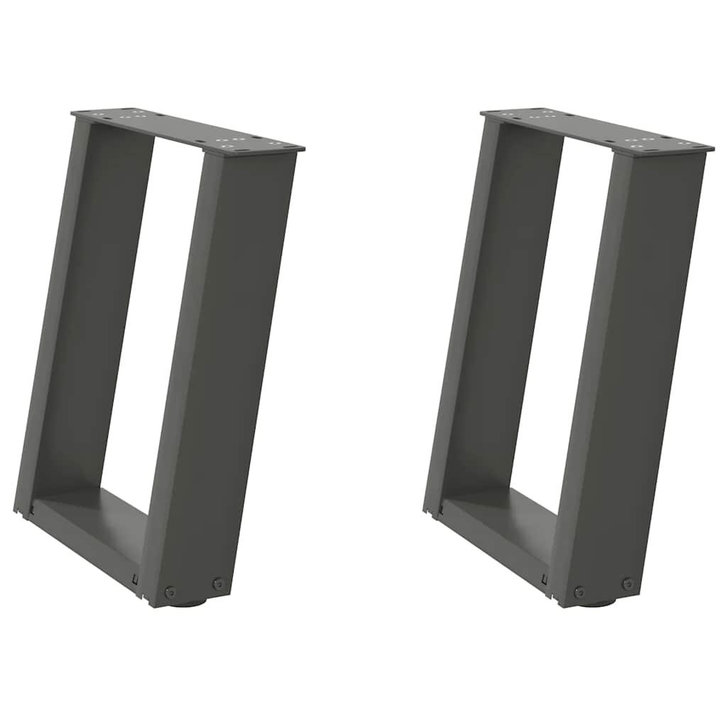 Couchtischbeine U-Form 2 Stk. Anthrazit 28x(42-43) cm Stahl