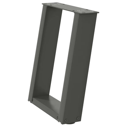 vidaXL Pieds de table basse en U 2 pcs Anthracite 28x(42-43) cm Acier