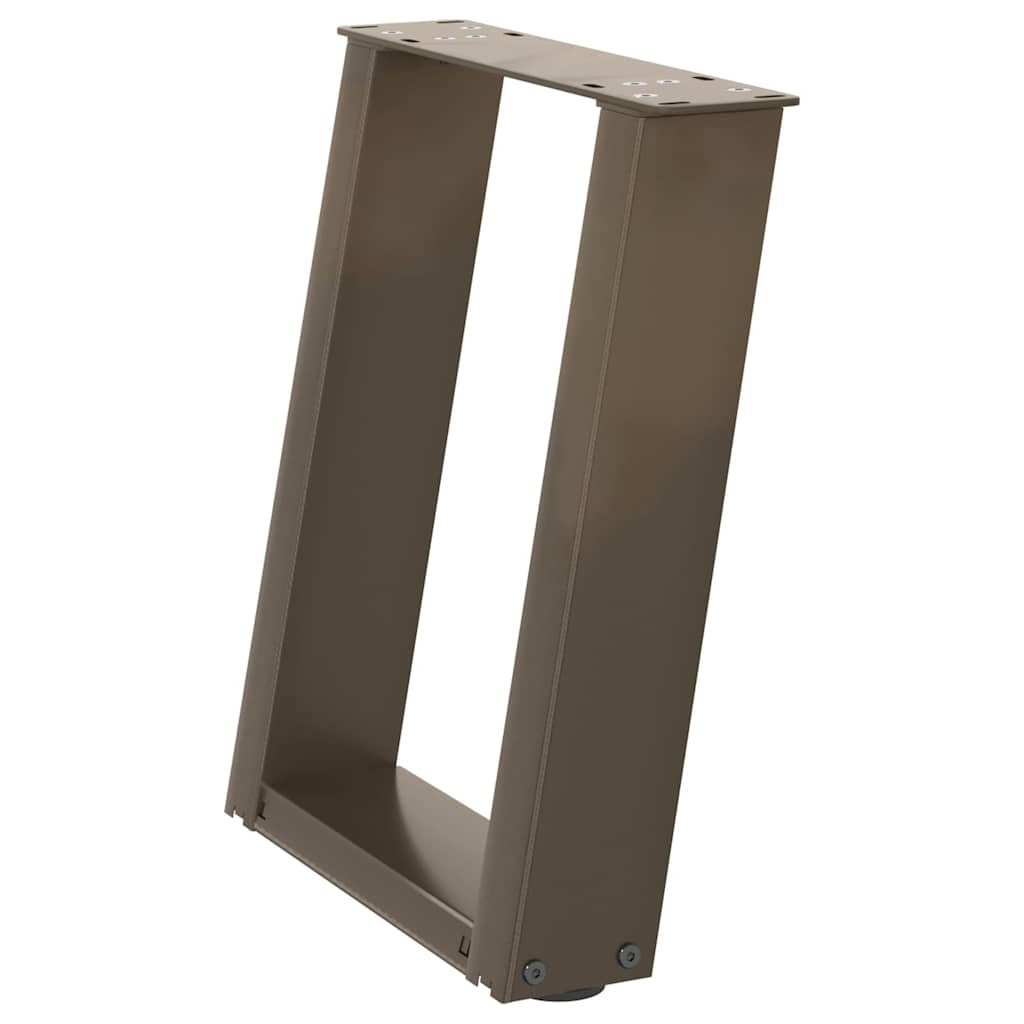 vidaXL Couchtischbeine U-Form 2 Stk. Naturstahl 28x(42-43) cm Stahl
