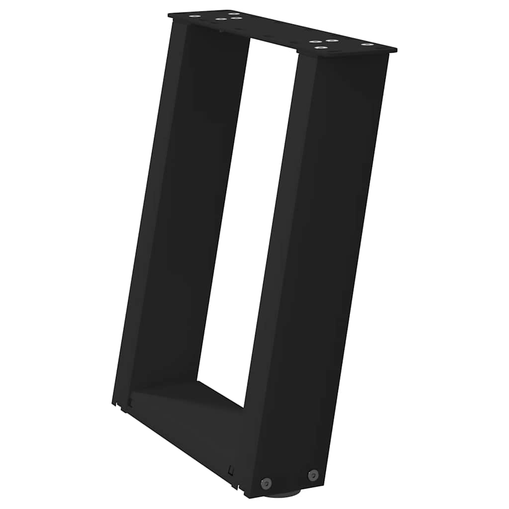vidaXL Pieds de table basse en forme de U 2 pcs Noir 38x(42-43) cm Acier