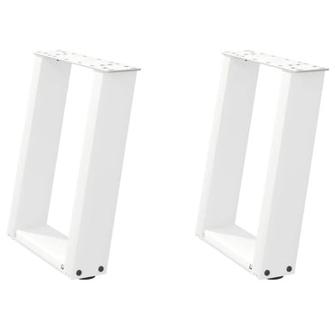vidaXL Couchtischbeine U-Form 2 Stk. Weiß 38x(42-43) cm Stahl