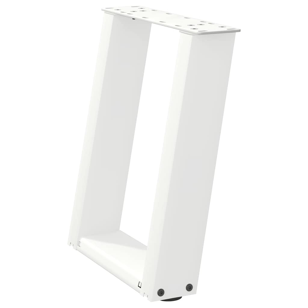 vidaXL Couchtischbeine U-Form 2 Stk. Weiß 38x(42-43) cm Stahl
