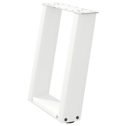 vidaXL Couchtischbeine U-Form 2 Stk. Weiß 38x(42-43) cm Stahl