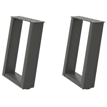 vidaXL Pieds de table basse en U 2 pcs Anthracite 38x(42-43) cm Acier