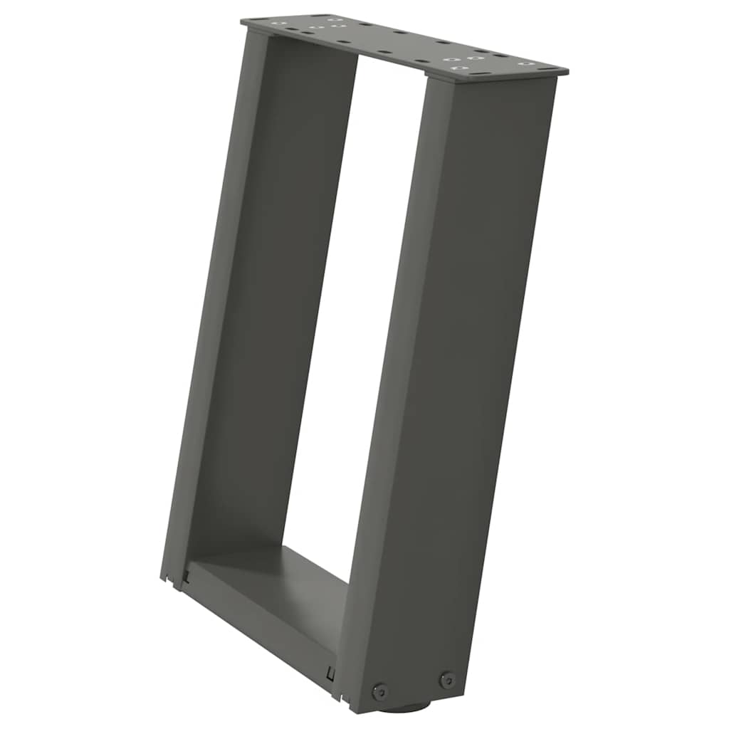 vidaXL Pieds de table basse en U 2 pcs Anthracite 38x(42-43) cm Acier