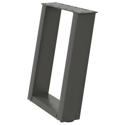 vidaXL Pieds de table basse en U 2 pcs Anthracite 38x(42-43) cm Acier