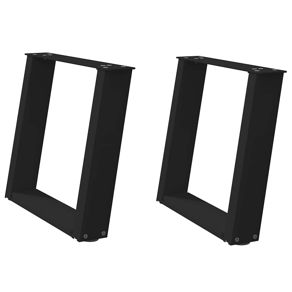 vidaXL Pieds de table basse en U 2 pcs Noir 50x(42-43) cm Acier