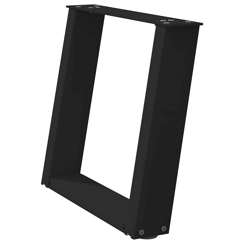 vidaXL Pieds de table basse en U 2 pcs Noir 50x(42-43) cm Acier
