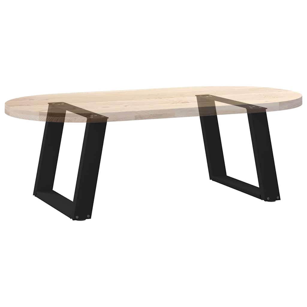 vidaXL Pieds de table basse en U 2 pcs Noir 50x(42-43) cm Acier