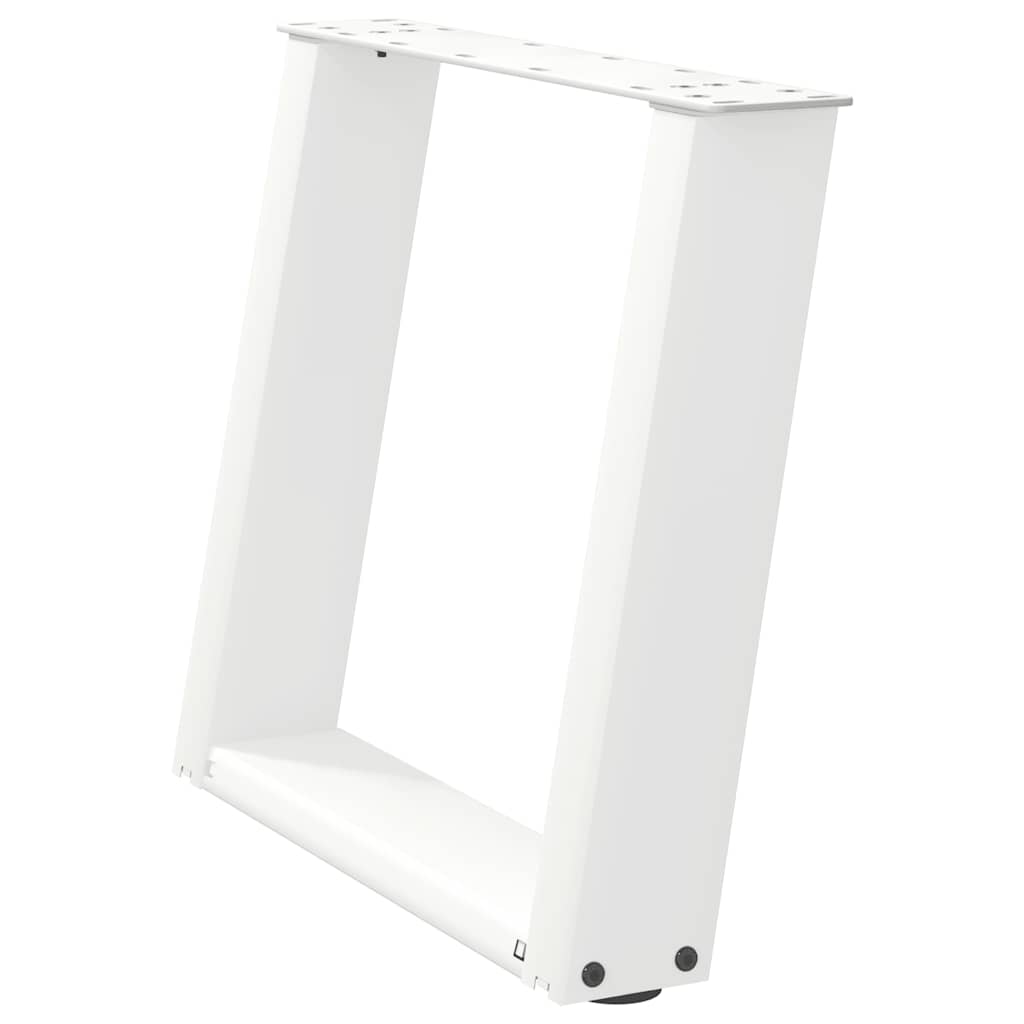 vidaXL Couchtischbeine U-Form 2 Stk. Weiß 50x(42-43) cm Stahl