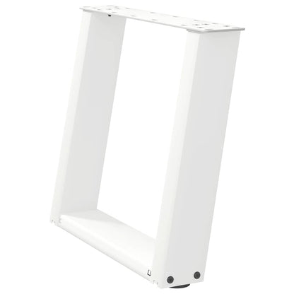 vidaXL Couchtischbeine U-Form 2 Stk. Weiß 50x(42-43) cm Stahl