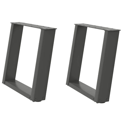 vidaXL Couchtischbeine U-Form 2 Stk. Anthrazit 50x(42-43) cm Stahl