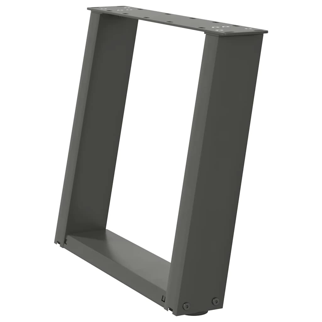 vidaXL Couchtischbeine U-Form 2 Stk. Anthrazit 50x(42-43) cm Stahl