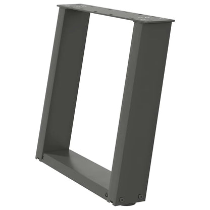 vidaXL Couchtischbeine U-Form 2 Stk. Anthrazit 50x(42-43) cm Stahl
