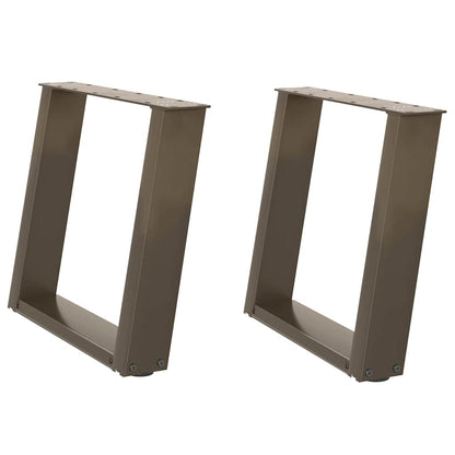 vidaXL Couchtischbeine U-Form 2 Stk. Naturstahl 50x(42-43) cm Stahl