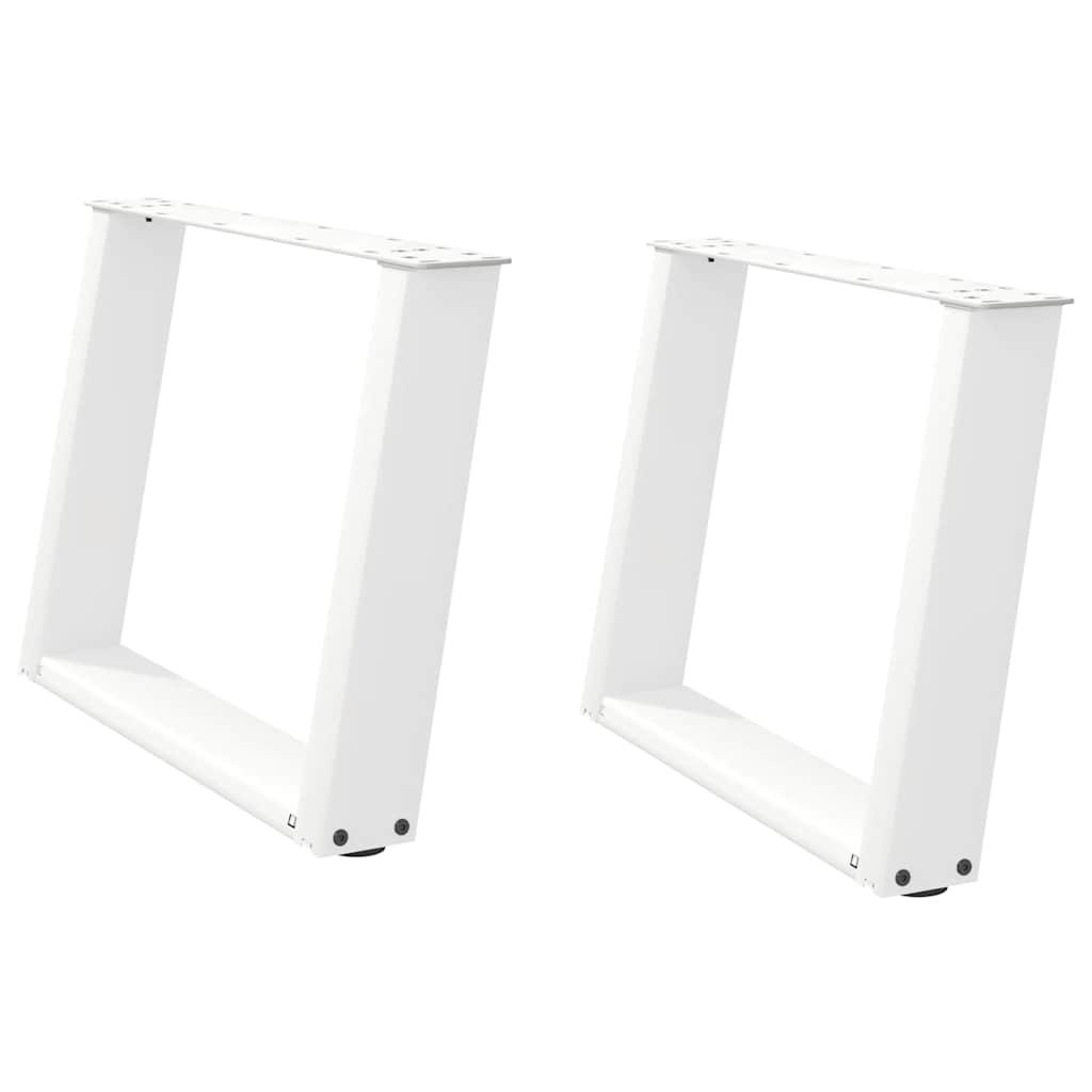 vidaXL Couchtischbeine U-Form 2 Stk. Weiß 60x(42-43) cm Stahl