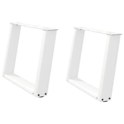 vidaXL Couchtischbeine U-Form 2 Stk. Weiß 60x(42-43) cm Stahl
