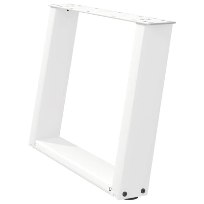 vidaXL Couchtischbeine U-Form 2 Stk. Weiß 60x(42-43) cm Stahl