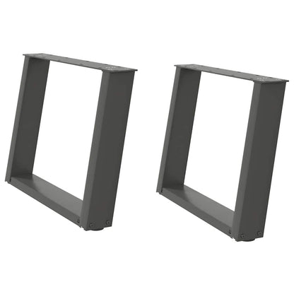 Couchtischbeine U-Form 2 Stk. Anthrazit 60x(42-43) cm Stahl