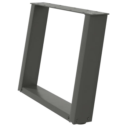 vidaXL Pieds de table basse en U 2 pcs Anthracite 60x(42-43) cm Acier